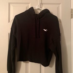 Black cropped Hollister Hoodie